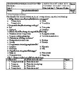 Đề kiểm tra giữa học kì I Sinh học 7 - Mã đề 7III - Năm học 2016-2017 - Trường THCS Tân Tiến